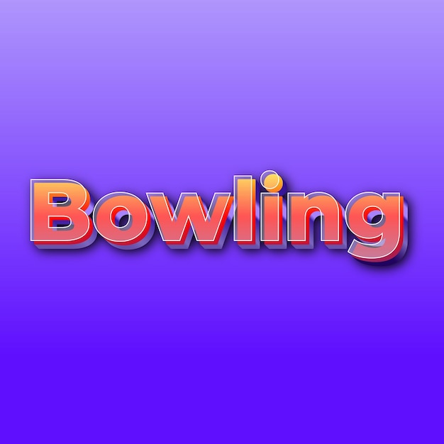 ボウリングテキスト効果JPGグラデーション紫色の背景カード写真