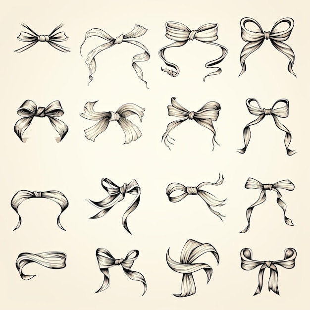 Photo bows set stock illustration