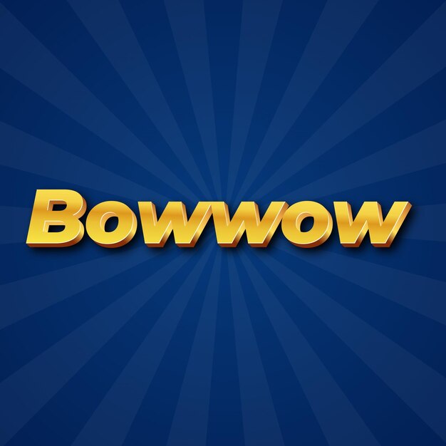 Bowwow-teksteffect Gouden JPG aantrekkelijke achtergrondkaartfotoconfetti