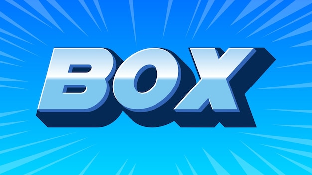 Box 3D Blue Text