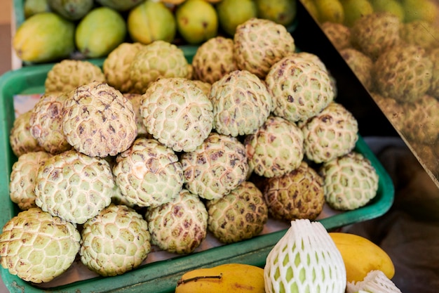 Box of cherimoya fruits