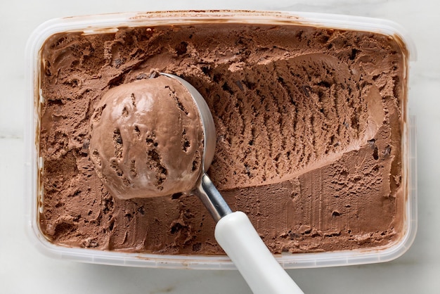 Box of chocolate ice cream