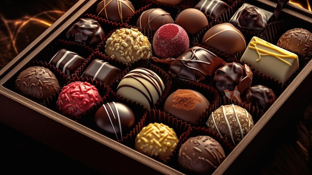 Photo a box of chocolates from the company chocolates.