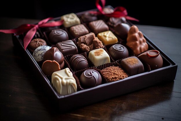 A box of chocolates with one that says chocolates