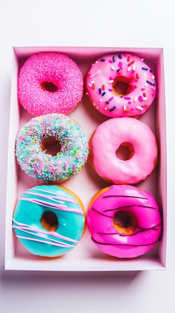 A box of donuts with sprinkles and sprinkles