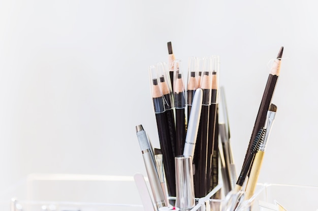 Photo box of eyebrow pencil with white background