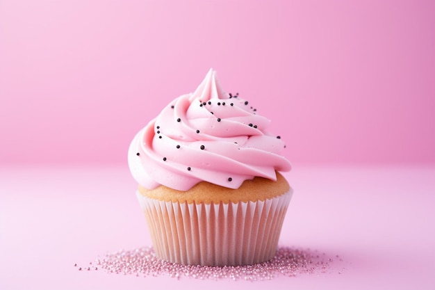 Box of fresh donuts on pink background