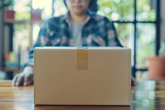 a box at home deliver to customers Online selling or ecommerce