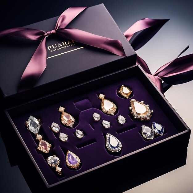 a box of jewelry is open to a box of jewelry.