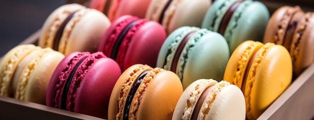 Box of macaroons AI generated image