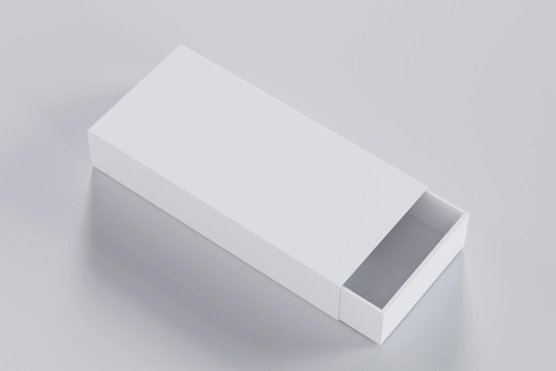 Box mockup template 3d white raw image