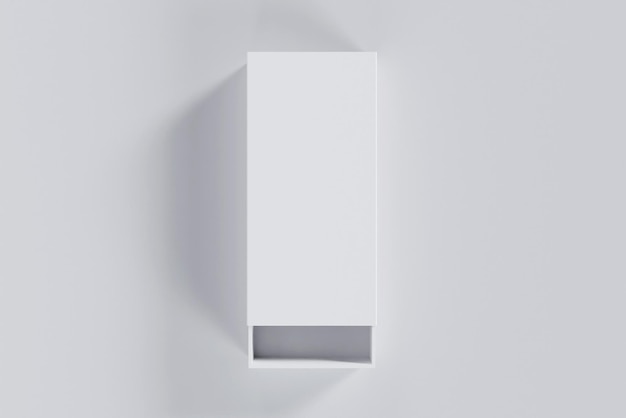 Box mockup template 3d white raw image