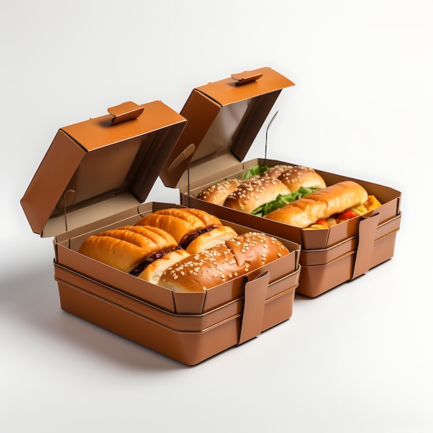 Фото Коробка из многих материалов для быстрого питания коробка с раковиной коробка kraft paperboar креативный дизайн упаковки
