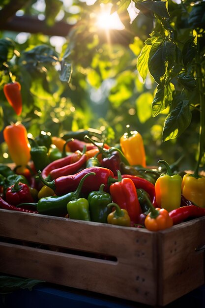 a box of peppers from the farmer's market