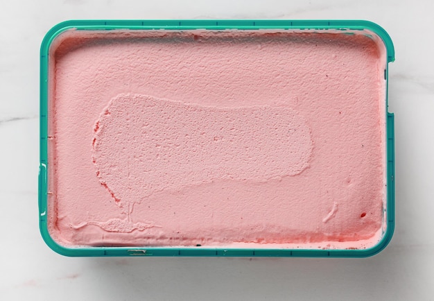 Box of pink ice cream