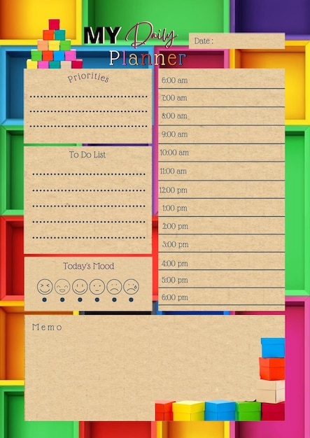 Box planner digital planning insert sheet printable page template