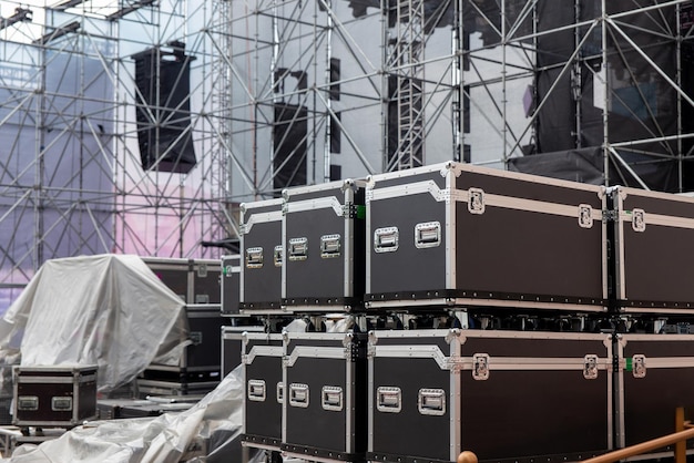 Box rack for transportation of concert equipment