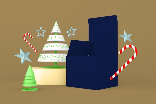 Box Right Side In Christmas Themed Background