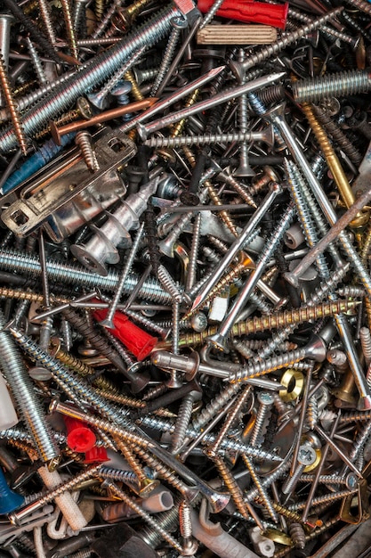 Box of screws nails and bolts