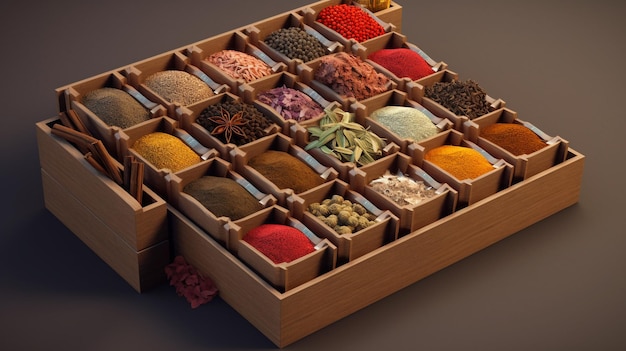 A box of spices with the word spice on it