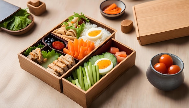 a box of sushi with an assortment of sushi and sushi