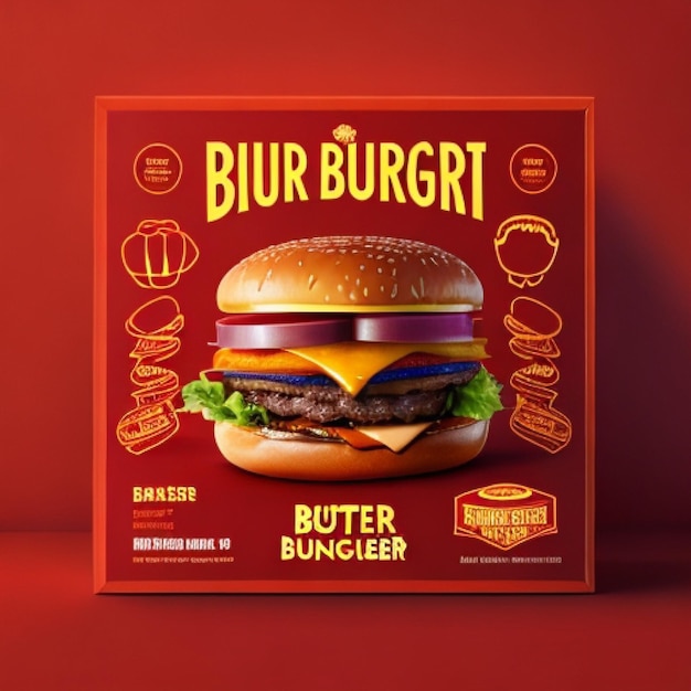 A box that says blur burger on Generated Ai