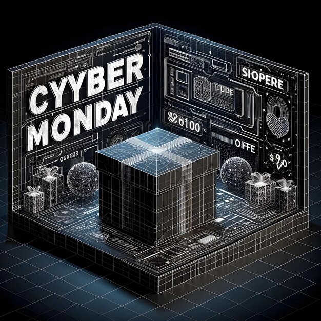 a box that says cyber monday on it