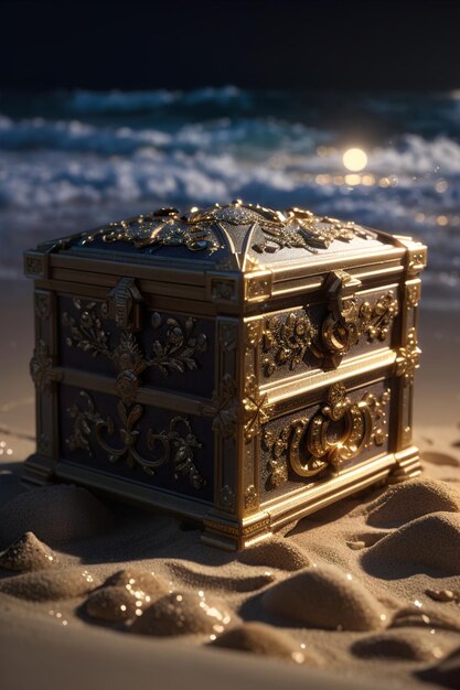 Gold, jeweled treasure chests