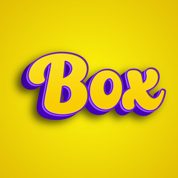 Box typography 3d design yellow pink white background photo jpg