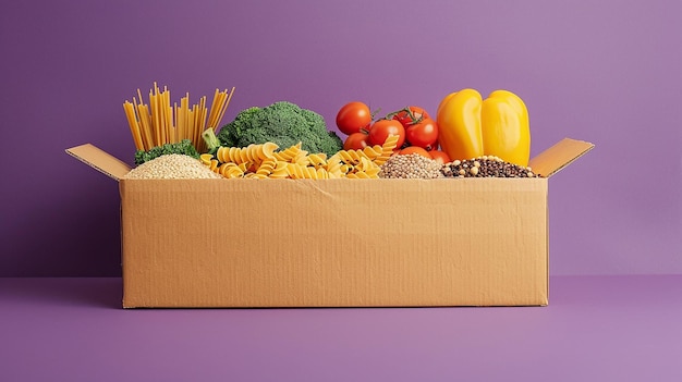 a box of vegetables including broccoli tomatoes and other vegetables