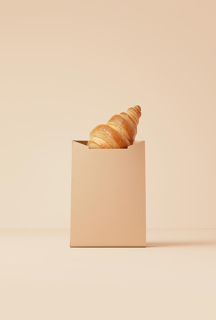 a box with a croissant in it