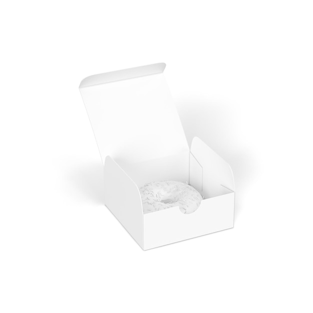 Box With Donut on white background