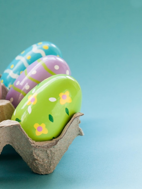 Box with painted easter eggs.