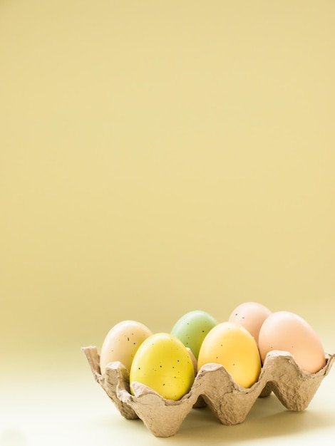 Box with painted easter eggs.