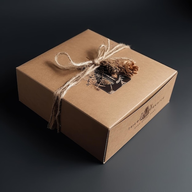 A box with a ribbon tied around