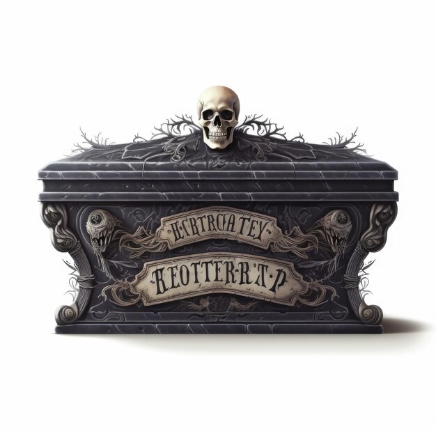 Photo a box with a skull on top of it digital image