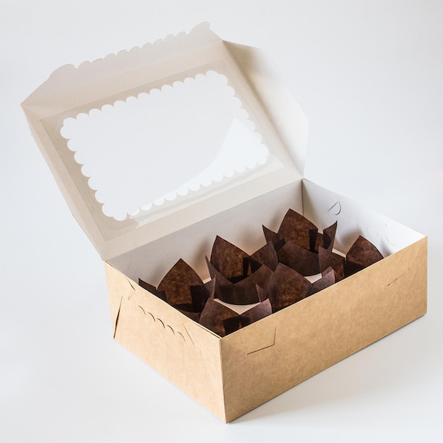 Box with tulip forms confectionery object photography
