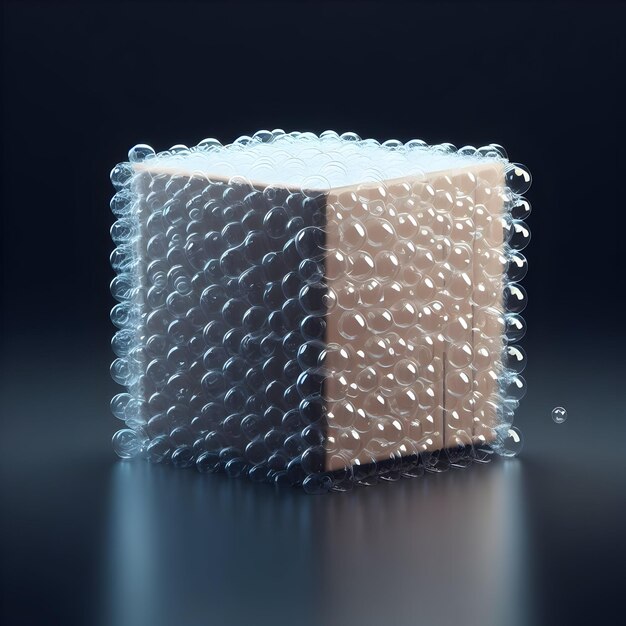 a box with white bubble wrap on it