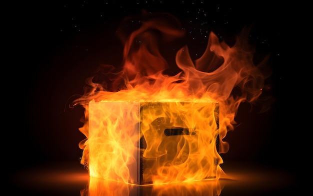 「火」という文字が書かれた箱