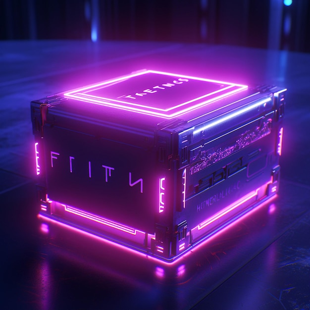 a box with the word fit on it is lit up.