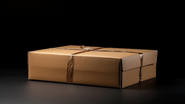 a box of wrapped gift wrapped in gold paper.