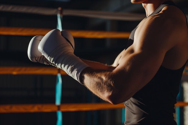 Boxer die handen inpakt voor de training.