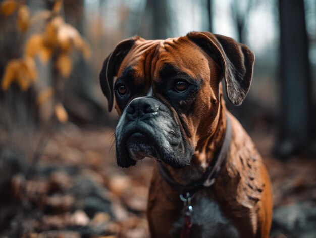 Boxer dog close up created with Generative AI technology