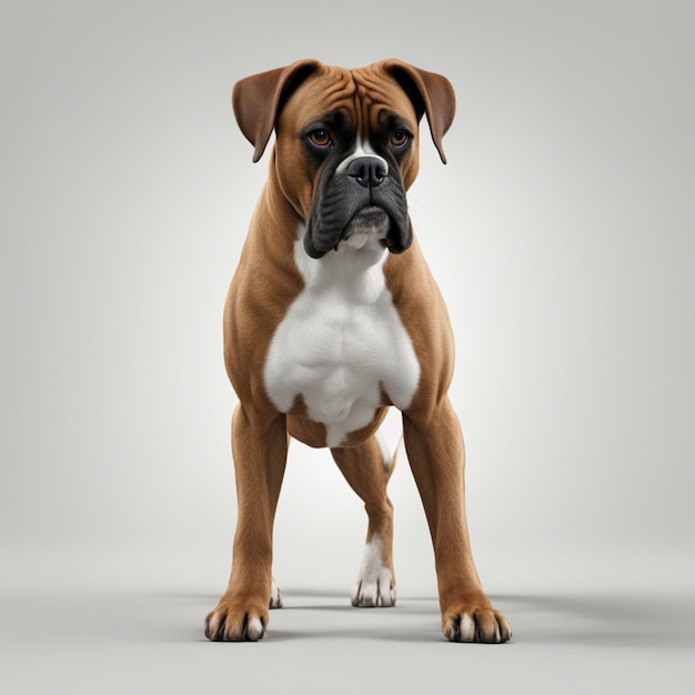 A boxer dog white background