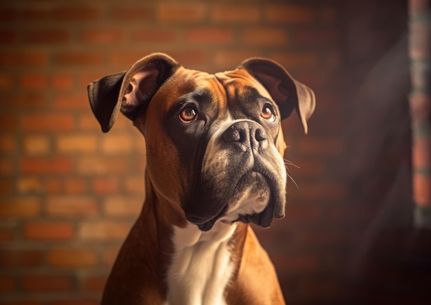 The Boxer is a medium to large shorthaired dog breed
