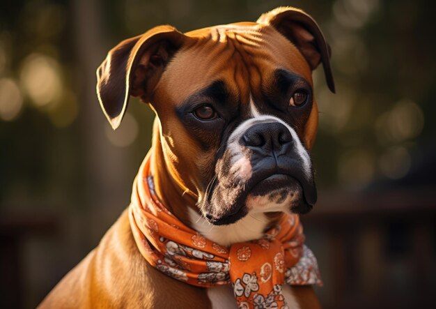 The boxer is a medium to large shorthaired dog breed