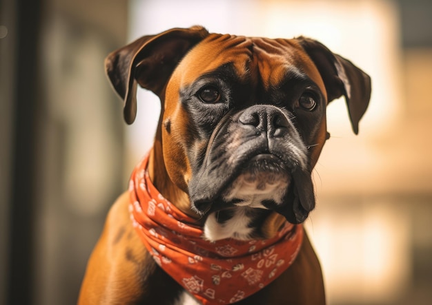 The Boxer is a medium to large shorthaired dog breed