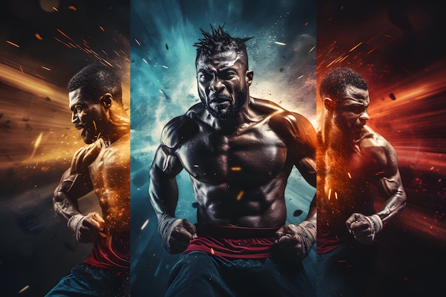 Boxer's Gritty Training Routine ai generated art