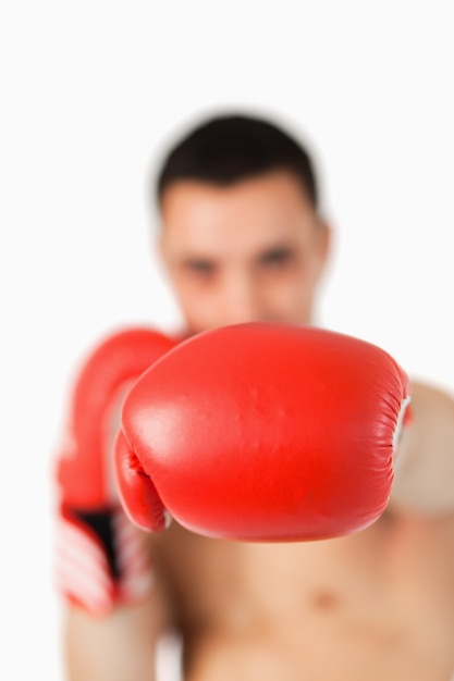 Boxer using left hand to strike