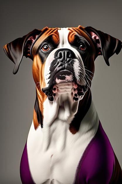 Boxer wearing a fashion clothes and accessory Pet portrait in clothing Dog fashion